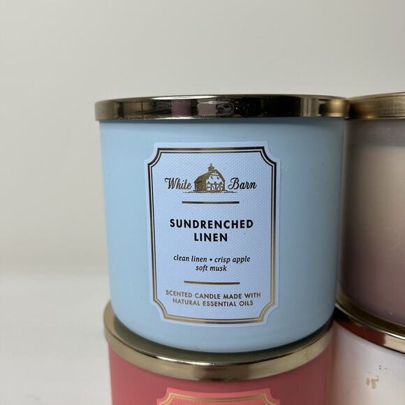 Bath & Body Works Candles Essential Oil Lot Of 4 3 Wick Large Scented Candles - Picture 2 of 10